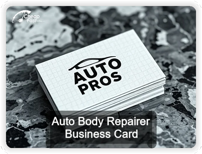 Auto Body Repairer business card design sample