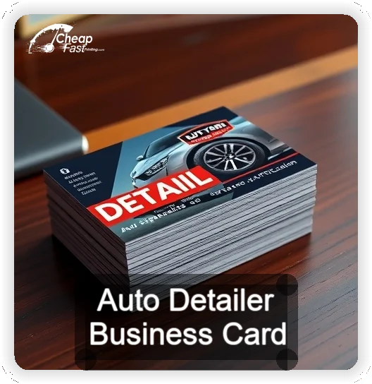 Auto Detailer business card design sample