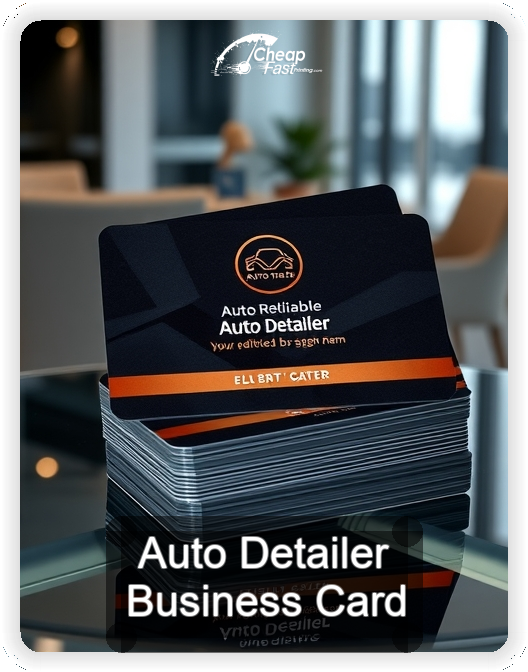 Auto Detailer business card design sample