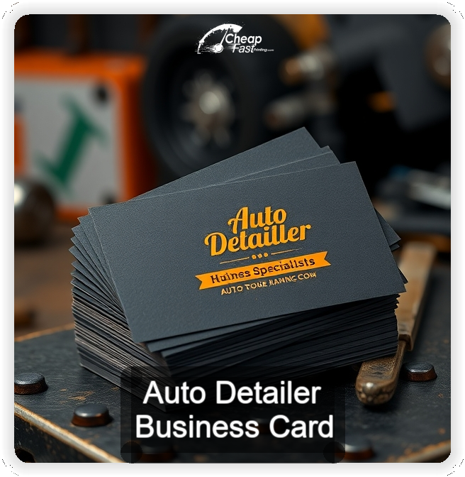 Auto Detailer business card design sample