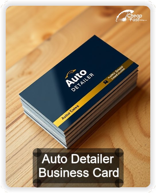 Auto Detailer business card design sample