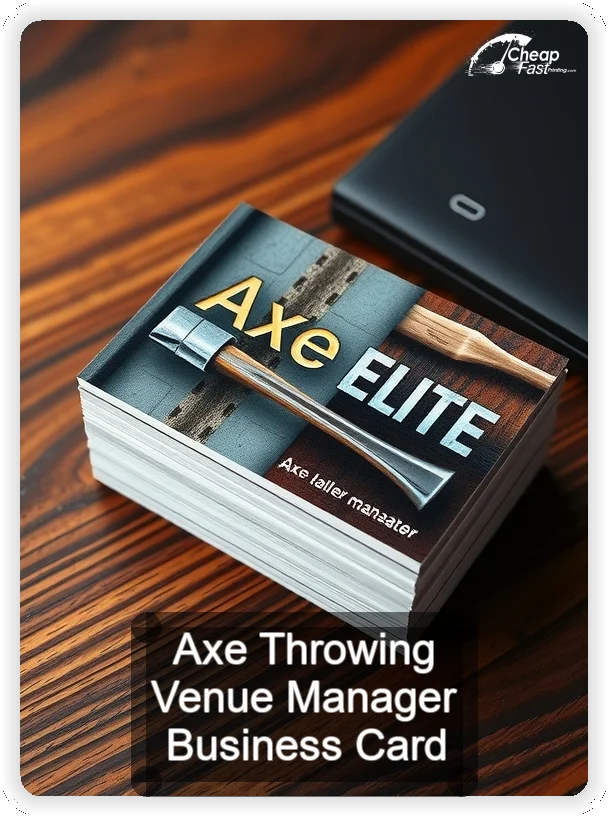 Axe Throwing Venue Manager business card design sample