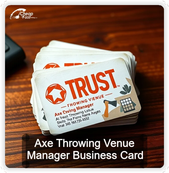 Axe Throwing Venue Manager business card design sample