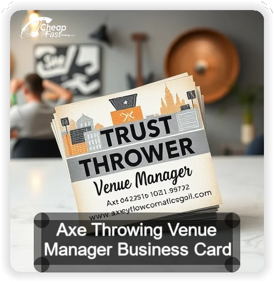 Axe Throwing Venue Manager business card design sample