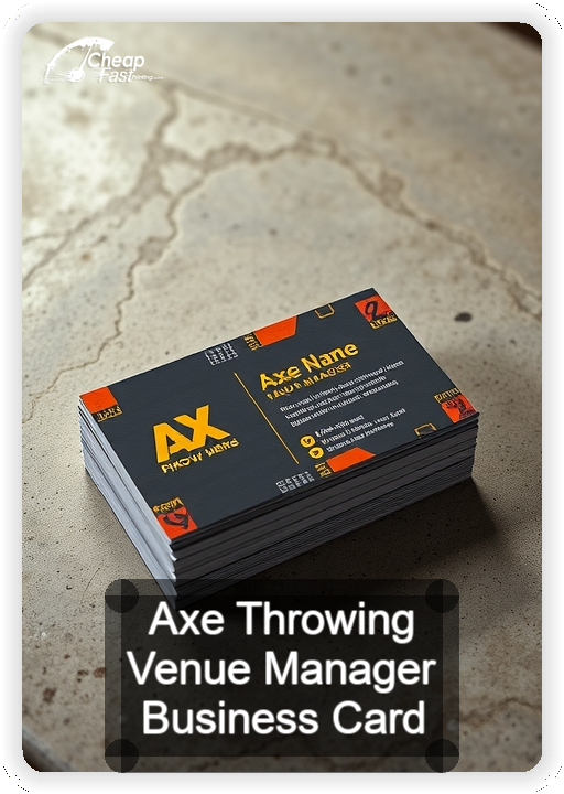 Axe Throwing Venue Manager business card design sample