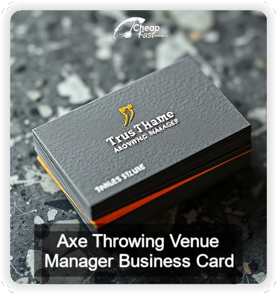 Axe Throwing Venue Manager business card design sample