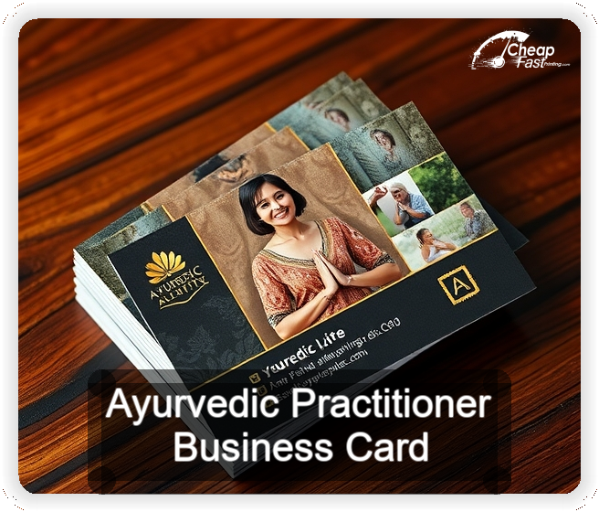Ayurvedic Practitioner business card design sample