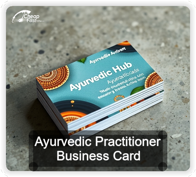 Ayurvedic Practitioner business card design sample