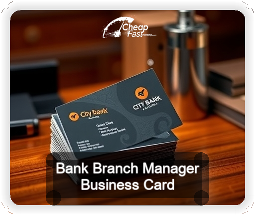 Bank Branch Manager business card design sample