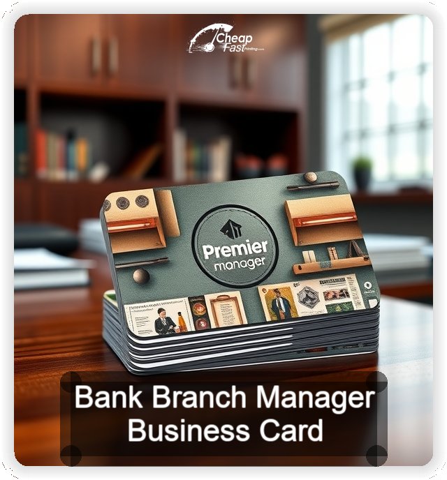 Bank Branch Manager business card design sample