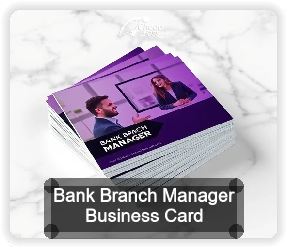 Bank Branch Manager business card design sample