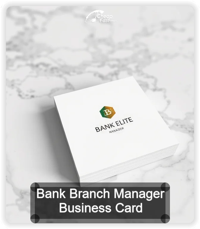 Bank Branch Manager business card design sample