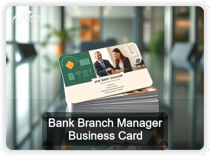 Bank Branch Manager business card design sample