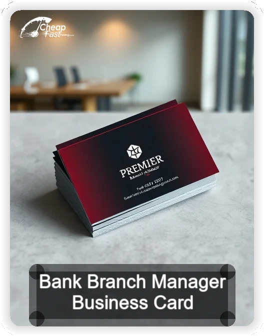 Bank Branch Manager business card design sample
