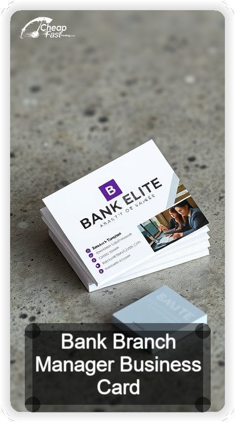Bank Branch Manager business card design sample