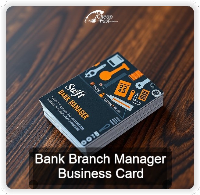 Bank Branch Manager business card design sample