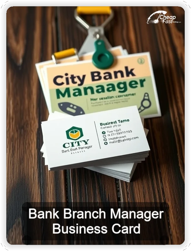 Bank Branch Manager business card design sample