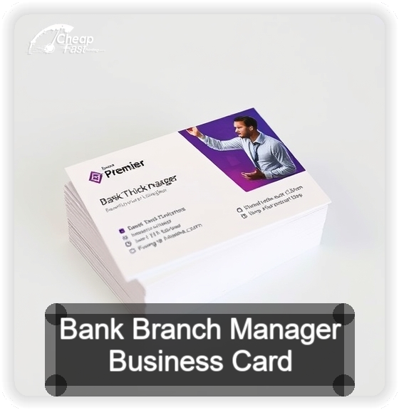 Bank Branch Manager business card design sample