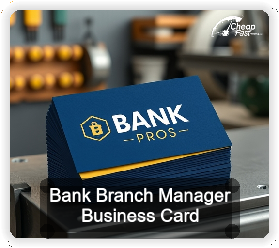 Bank Branch Manager business card design sample