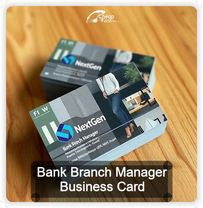 Bank Branch Manager business card design sample