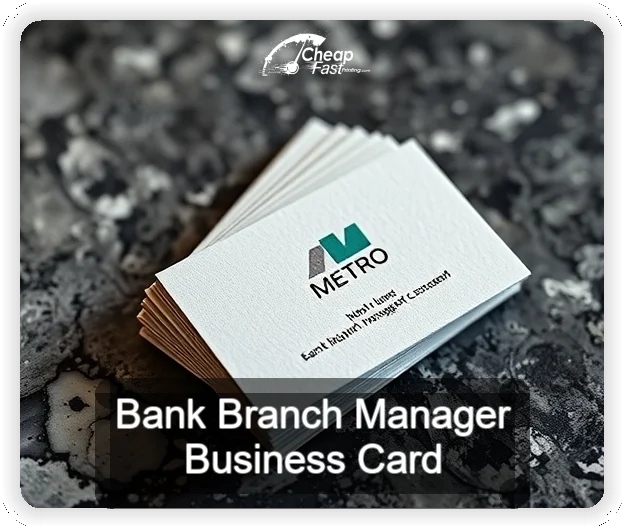 Bank Branch Manager business card design sample