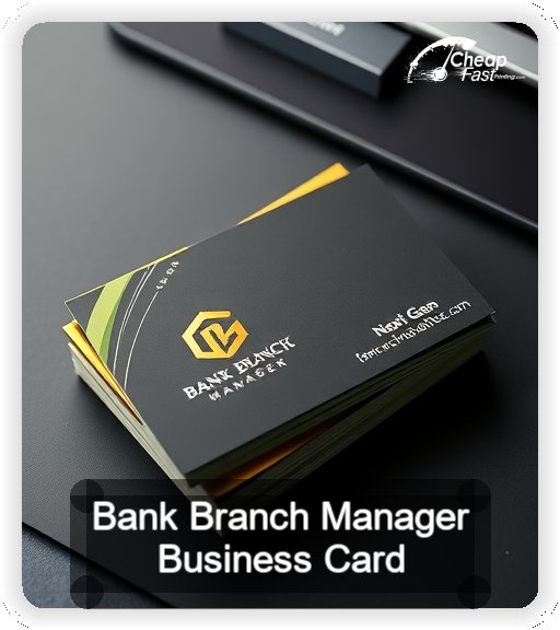 Bank Branch Manager business card design sample