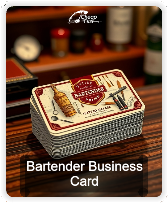 Bartender business card design sample
