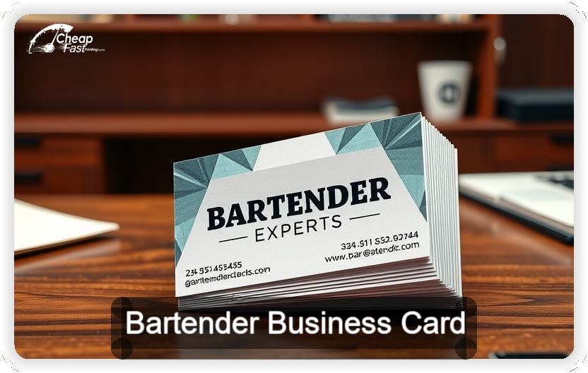 Bartender business card design sample