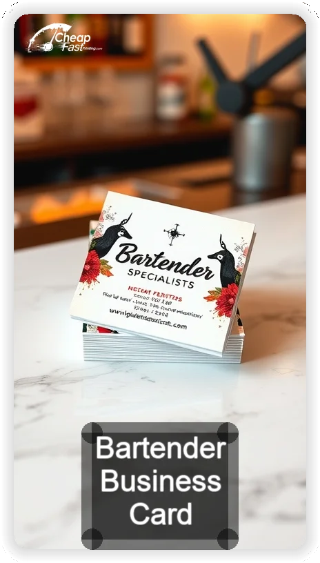 Bartender business card design sample