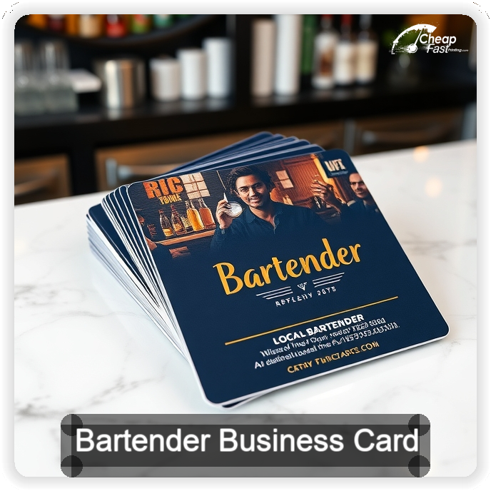 Bartender business card design sample
