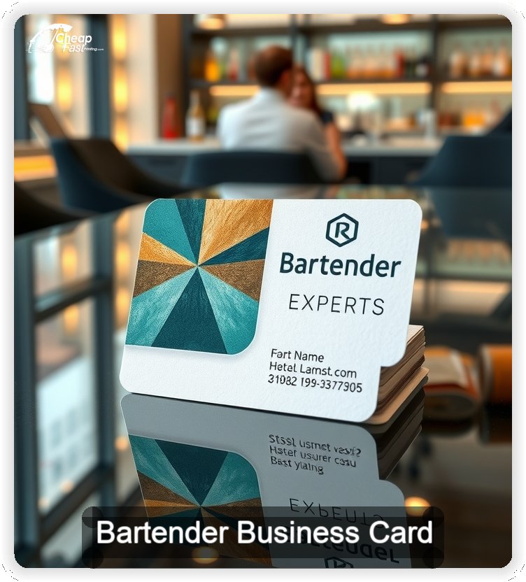 Bartender business card design sample
