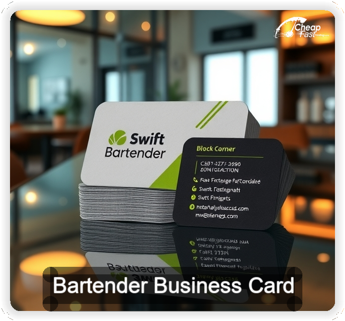 Bartender business card design sample