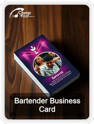 Bartender business card design sample