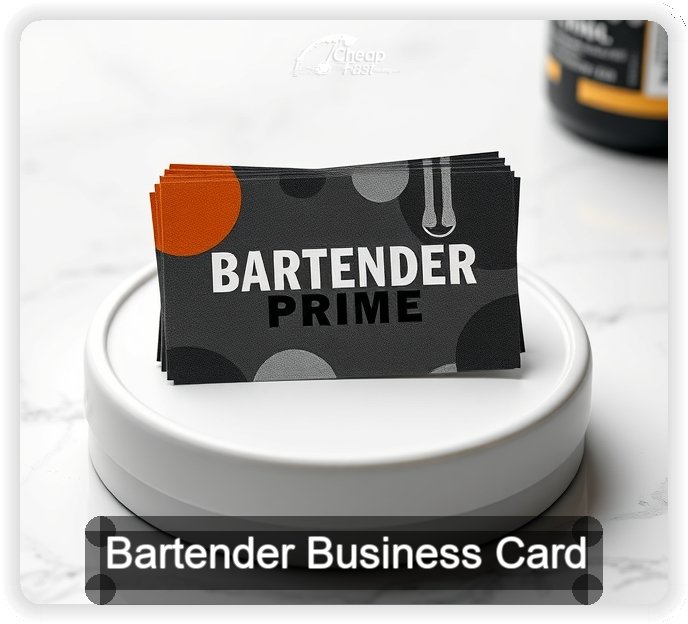 Bartender business card design sample