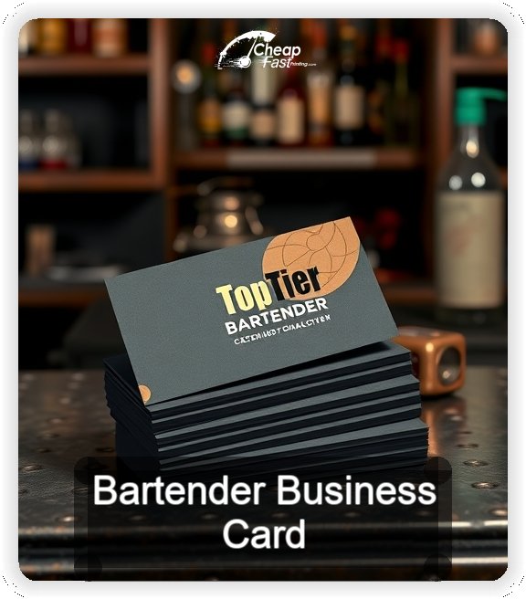 Bartender business card design sample