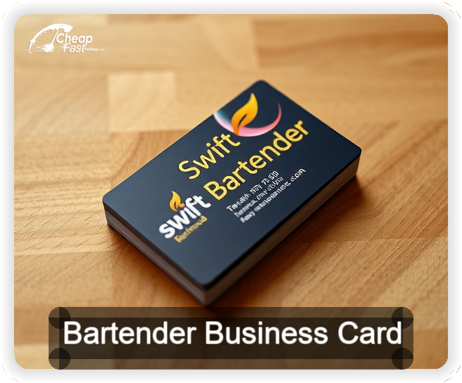 Bartender business card design sample