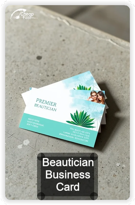 Beautician business card design sample