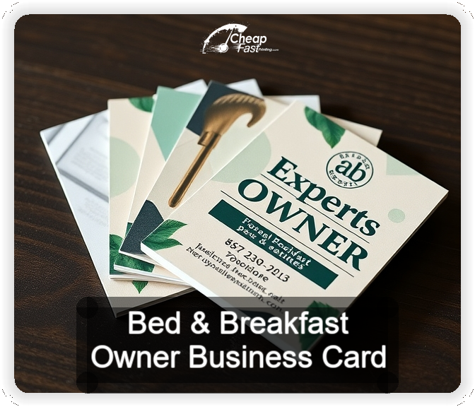 Bed And Breakfast Owner business card design sample