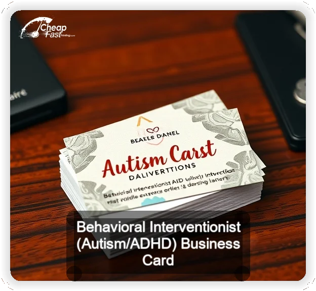 Behavioral Interventionist Autism Adhd business card design sample