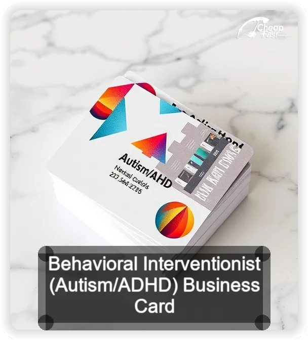 Behavioral Interventionist Autism Adhd business card design sample