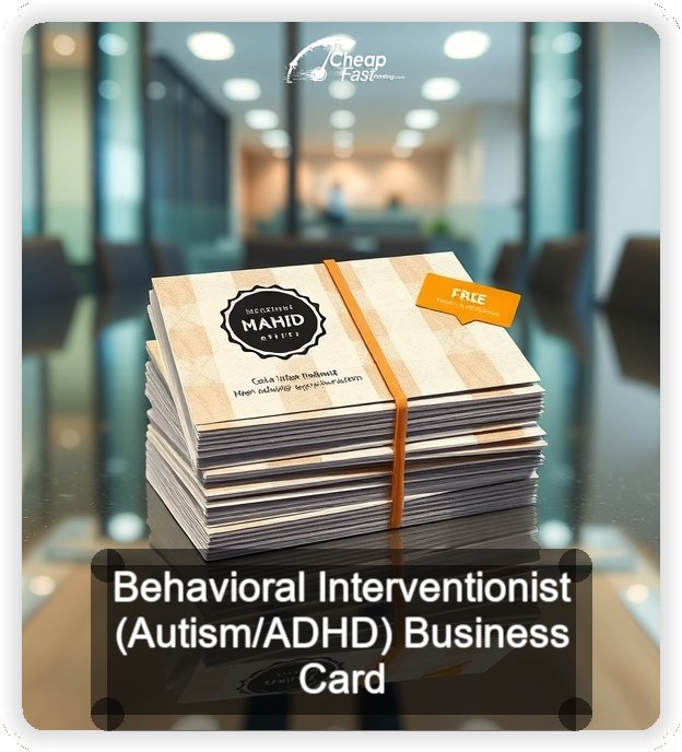 Behavioral Interventionist Autism Adhd business card design sample