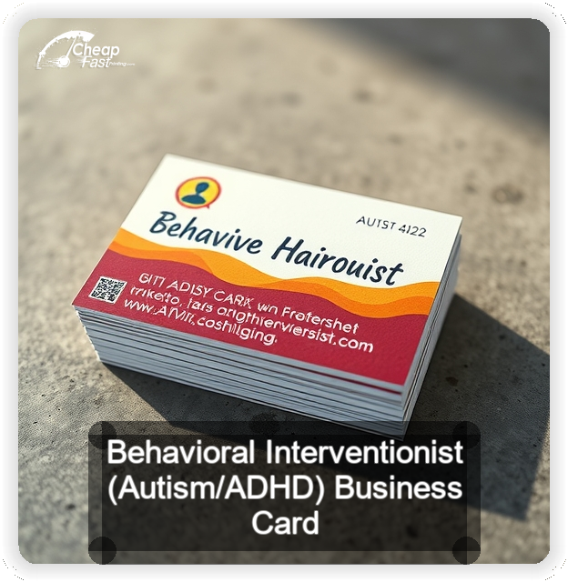 Behavioral Interventionist Autism Adhd business card design sample