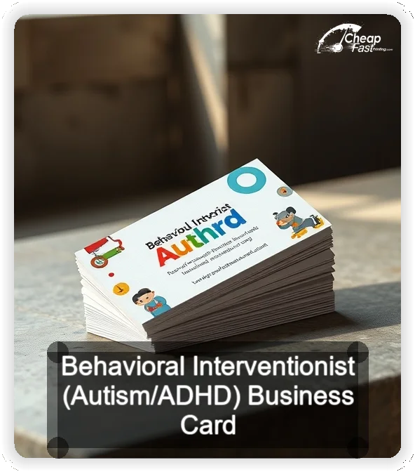 Behavioral Interventionist Autism Adhd business card design sample