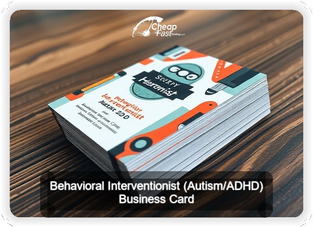 Behavioral Interventionist Autism Adhd business card design sample