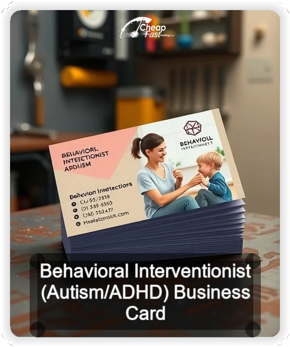 Behavioral Interventionist Autism Adhd business card design sample