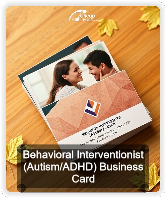 Behavioral Interventionist Autism Adhd business card design sample