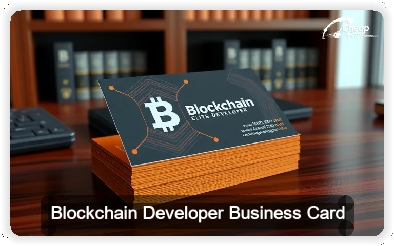 Blockchain Developer business card design sample
