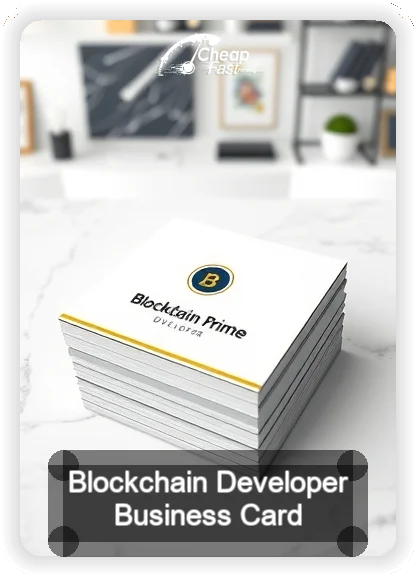 Blockchain Developer business card design sample