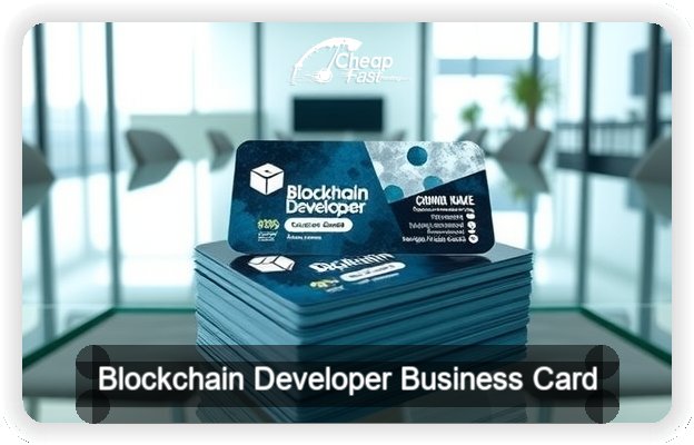 Blockchain Developer business card design sample