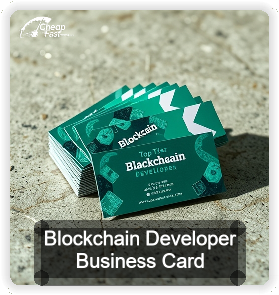 Blockchain Developer business card design sample
